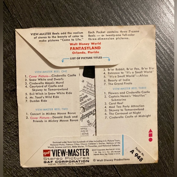 Viewmaster Reels- Walt Disney World Fantasyland - Picture 2 of 8